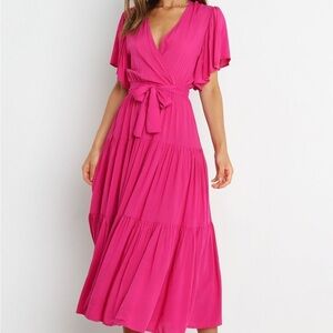 Elegant Pink Midi Dress size Large